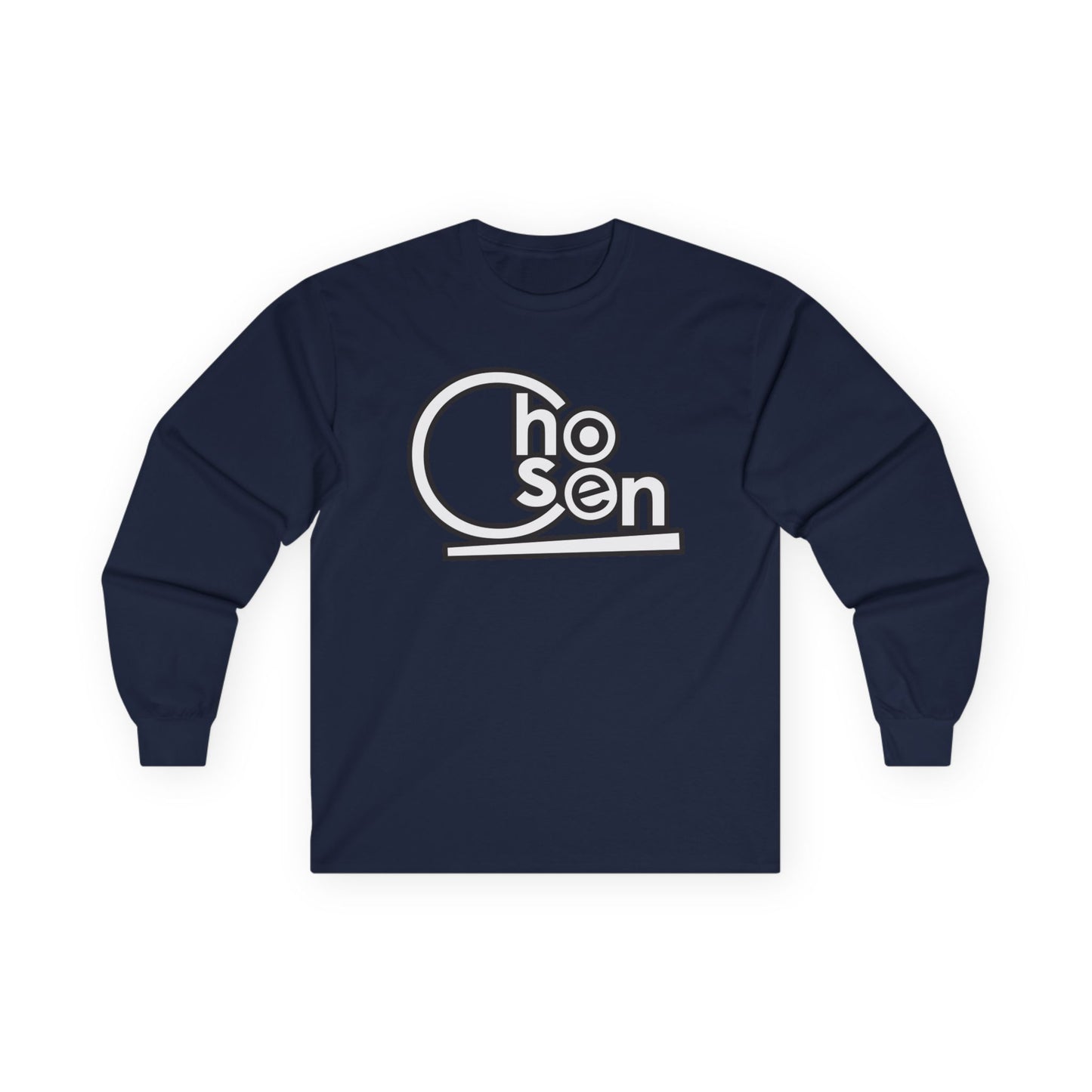 Chosen Retro Logo Long Sleeve Tee — Minimal Graphic Cotton Shirt
