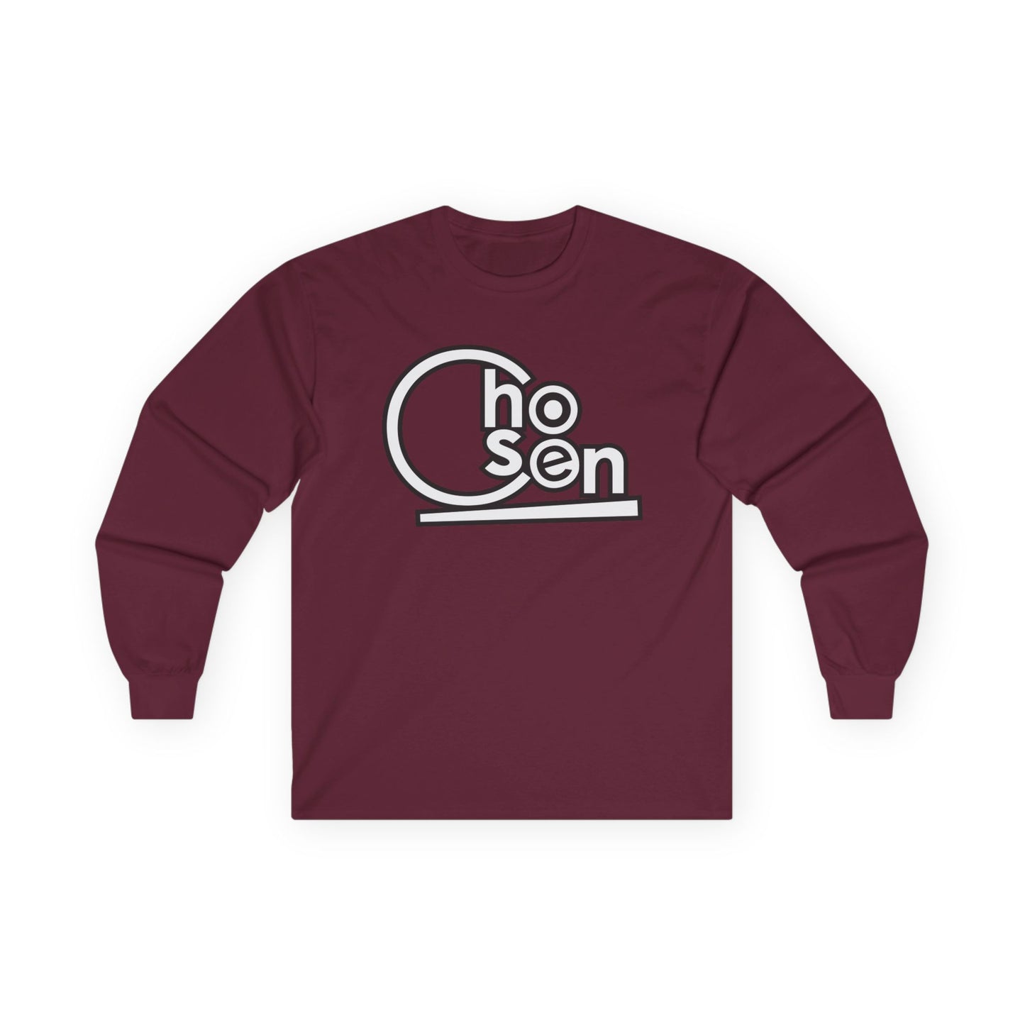 Chosen Retro Logo Long Sleeve Tee — Minimal Graphic Cotton Shirt