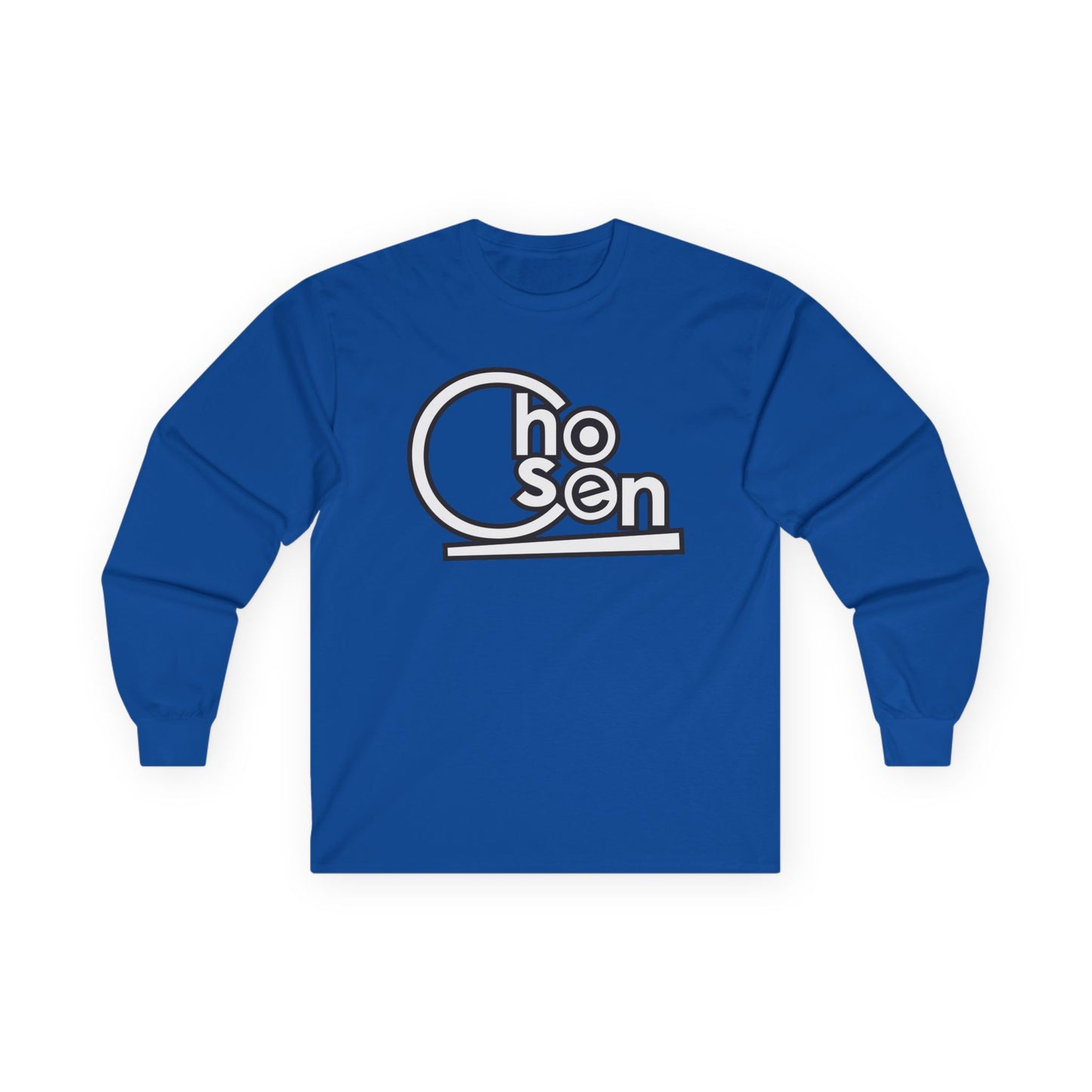 Chosen Retro Logo Long Sleeve Tee — Minimal Graphic Cotton Shirt
