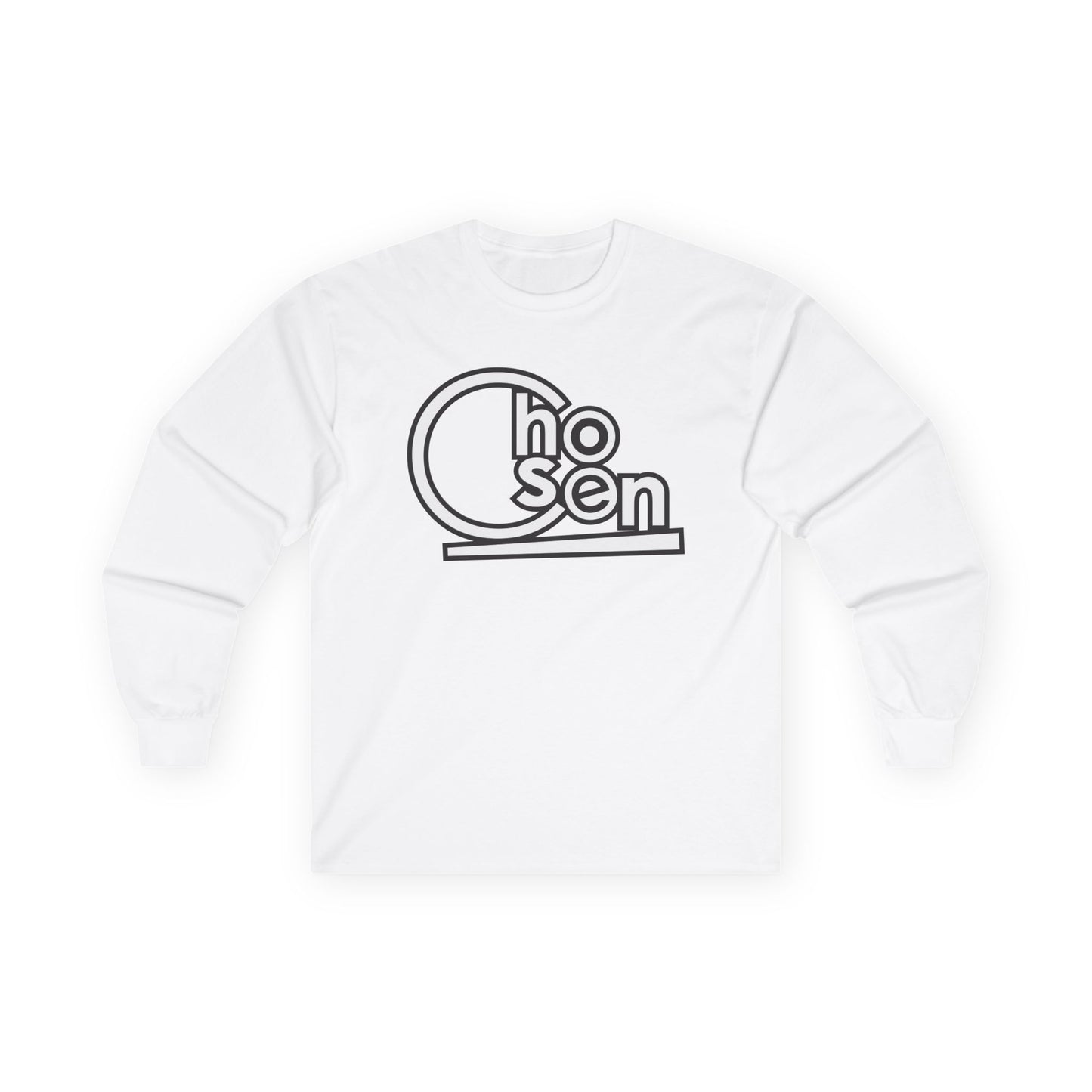 Chosen Retro Logo Long Sleeve Tee — Minimal Graphic Cotton Shirt