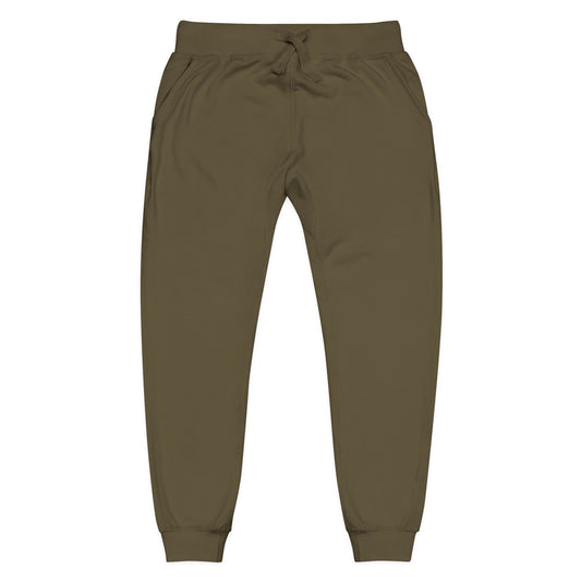 Chosen Embroidered Fleece Sweatpants — Cozy Olive Joggers with Pocket
